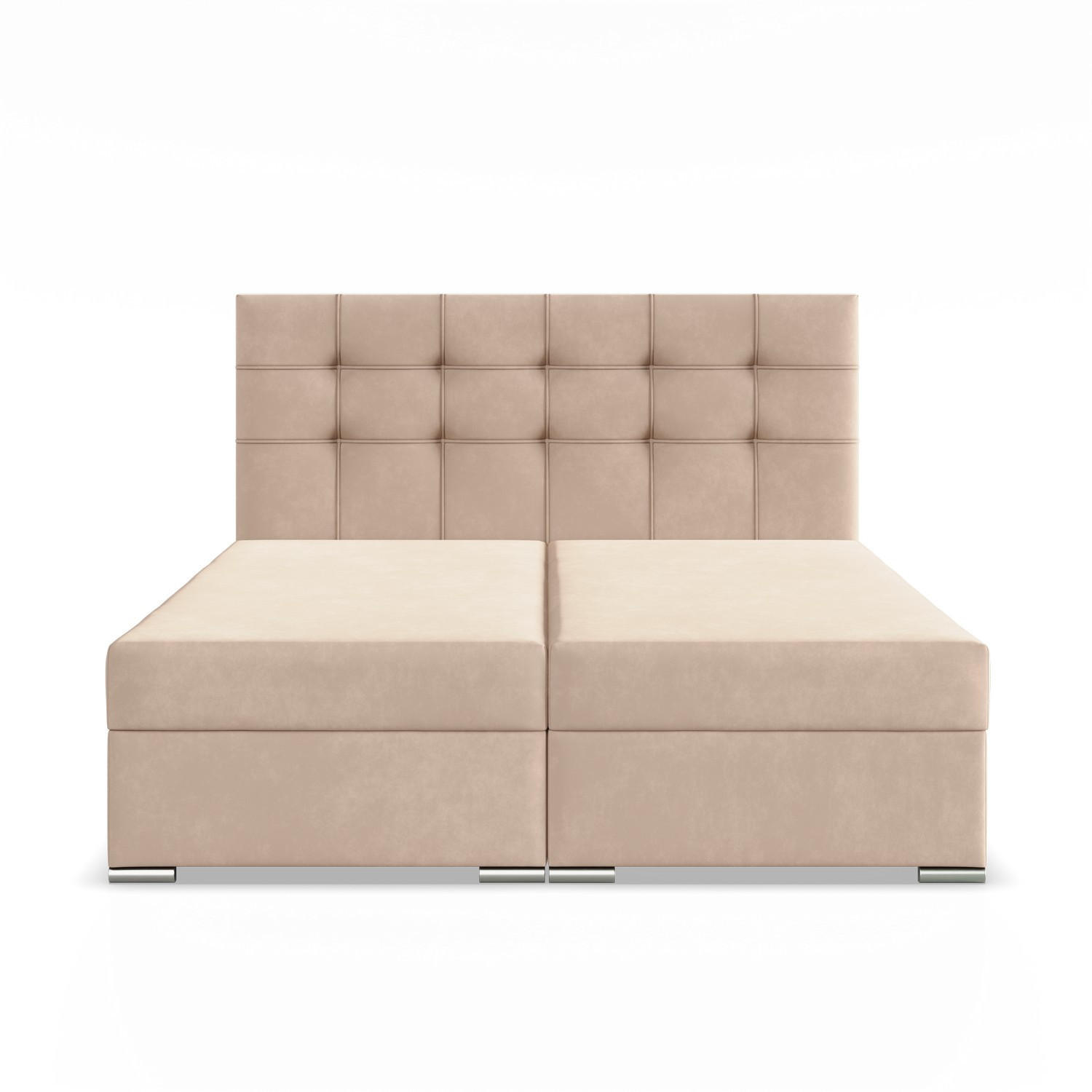 BOXBETT MIT KOPFTEIL 140x200 ELDA, Beige - Creme, Textil (140/200cm) - Mebligo