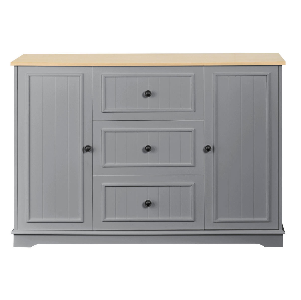 SIDEBOARD 126/40/86 cm grau aus MDF mit Schubladen und Türen - Grau, Holzwerkstoff (40/86/126cm) - OKWISH