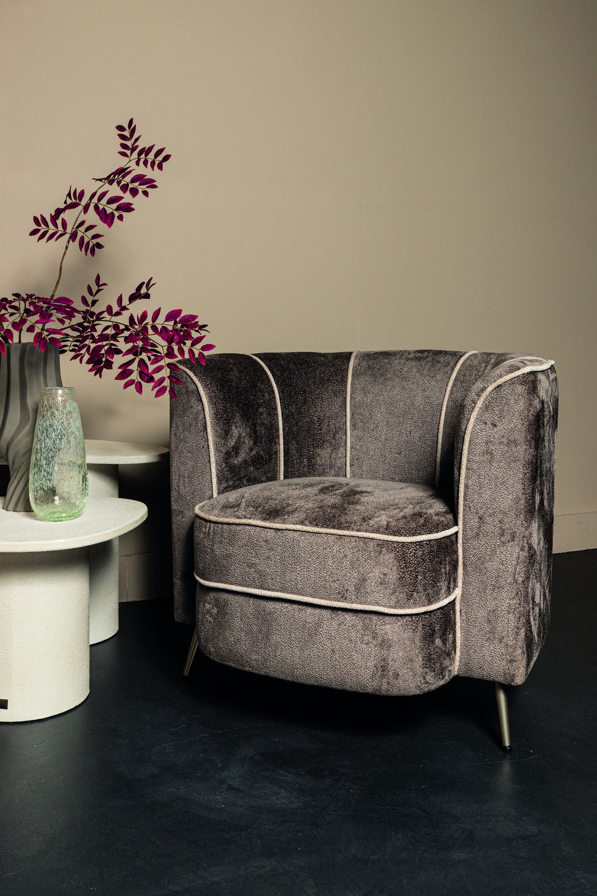 SESSEL John Grau 84/76/76cm - Grau, Textil (76/76/84cm) - PTMD Collection