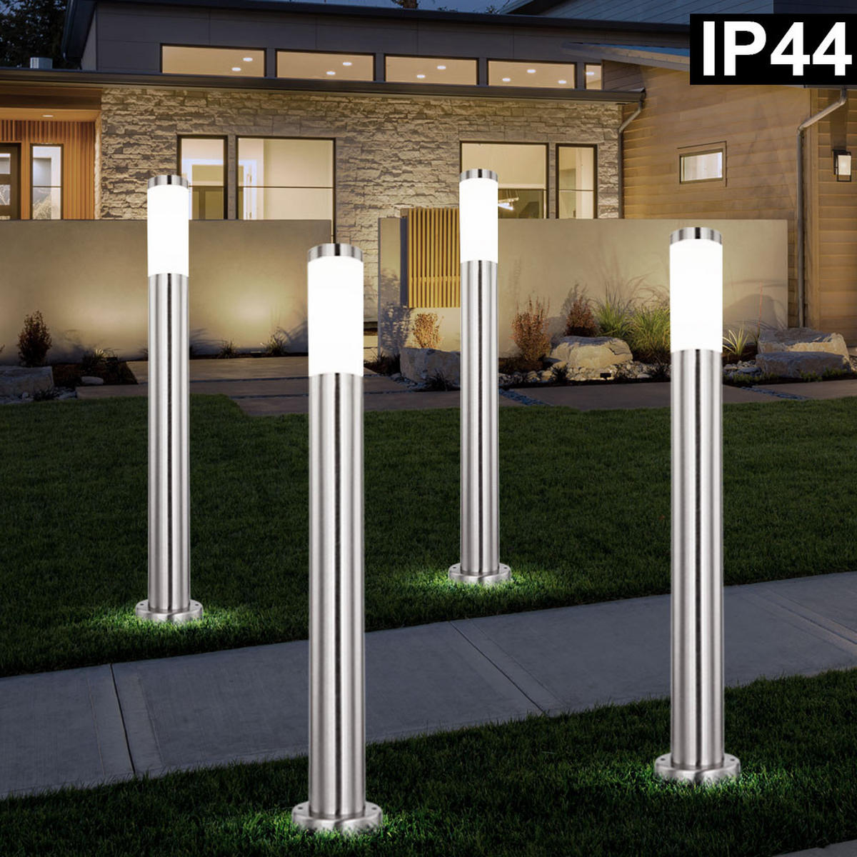 LED WEGLEUCHTE Edelstahl RGB - Silberfarben, Metall (12.7/12.7/80cm) - Globo Lighting