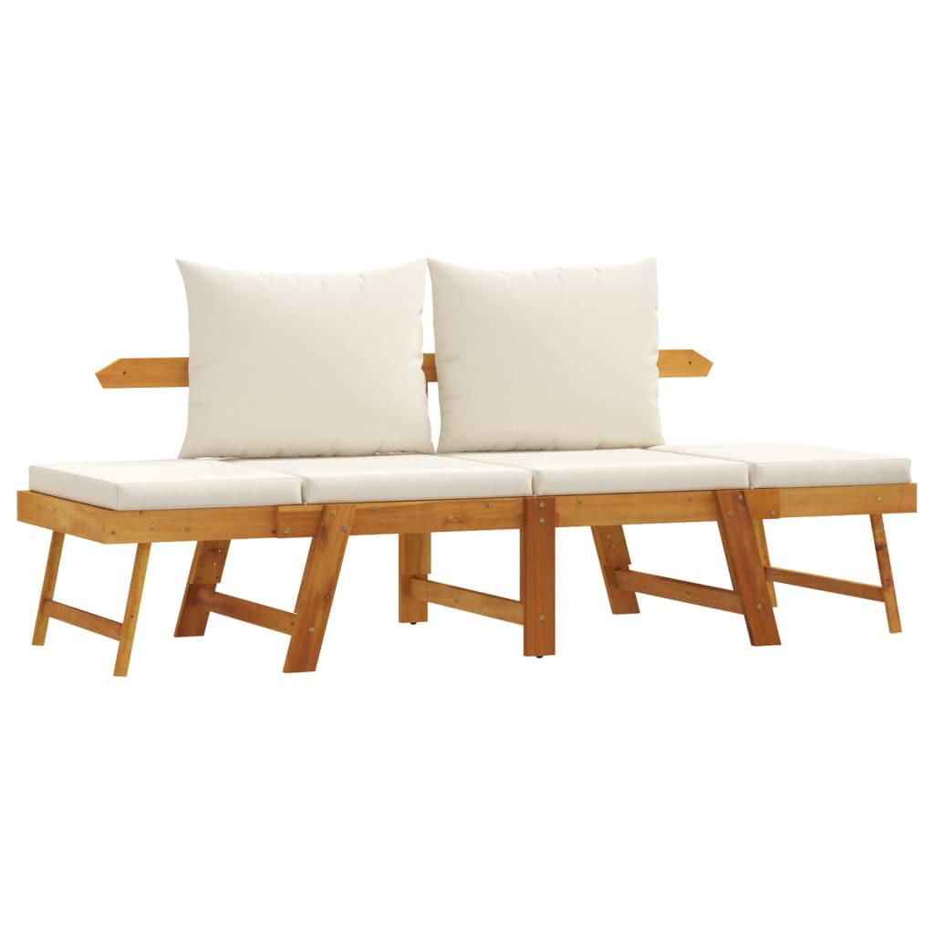 furnicato Gartenbank Braun, Weiß 200x66x74 cm
