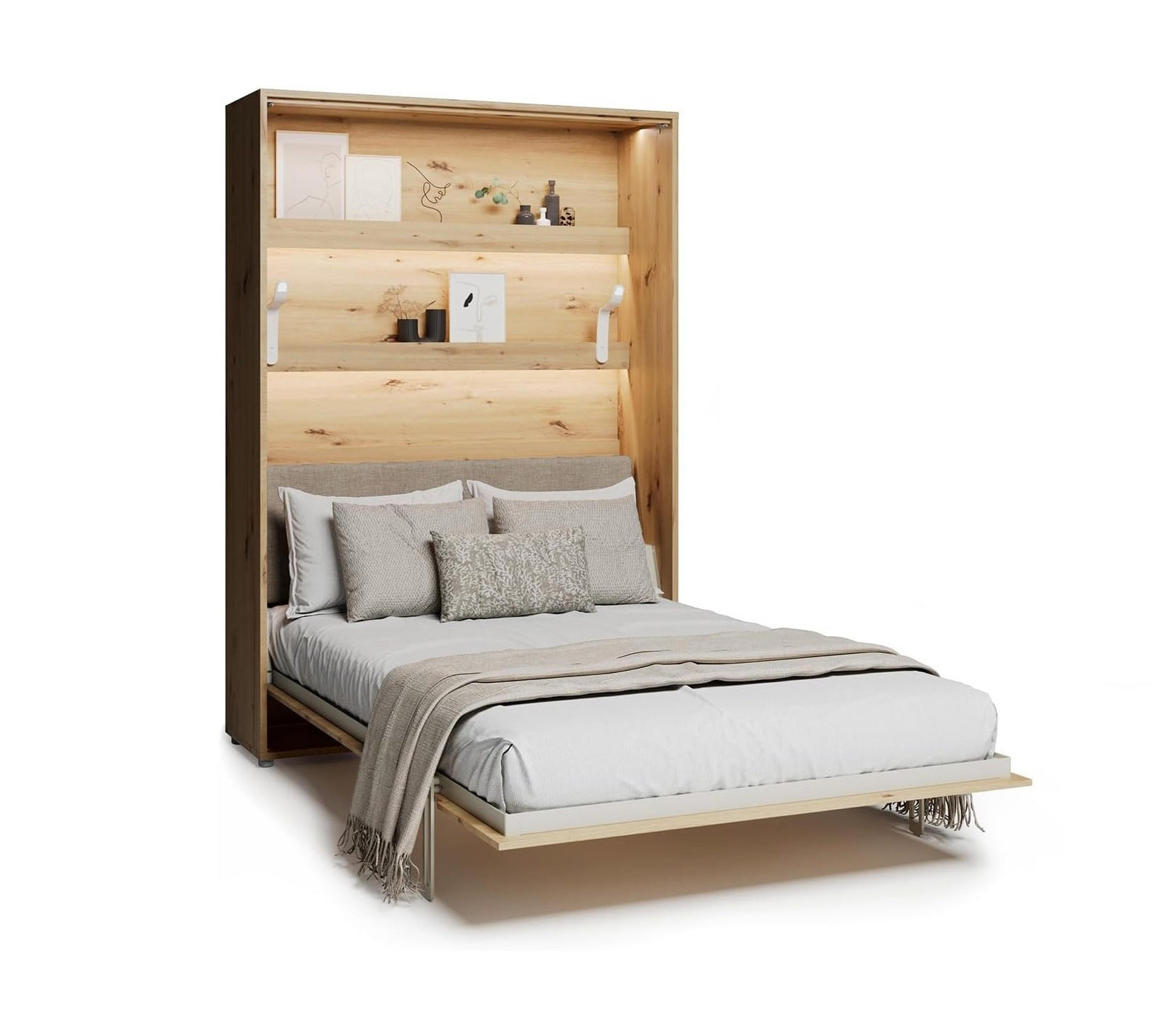 XXXLutz Schrankbett Eiche Artisan, Beige 140x200 cm
