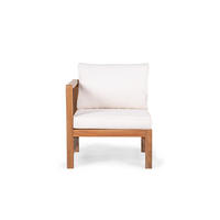 LOUNGESESSEL MIT 1 ARMLEHNE - Akazie massiv / Polyester - Braun / Beige - Beige/Braun, Holz/Textil (65/76/66cm) - home24