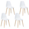 STUHL-SET 4 Stück in Eisen Kunststoff - Eichefarben/Weiß, Kunststoff/Textil (46/84/45cm) - Urban Meuble