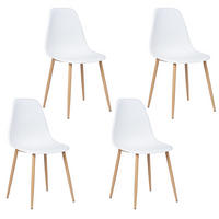 STUHL-SET 4 Stück in Eisen Kunststoff - Eichefarben/Weiß, Kunststoff/Textil (46/84/45cm) - Urban Meuble