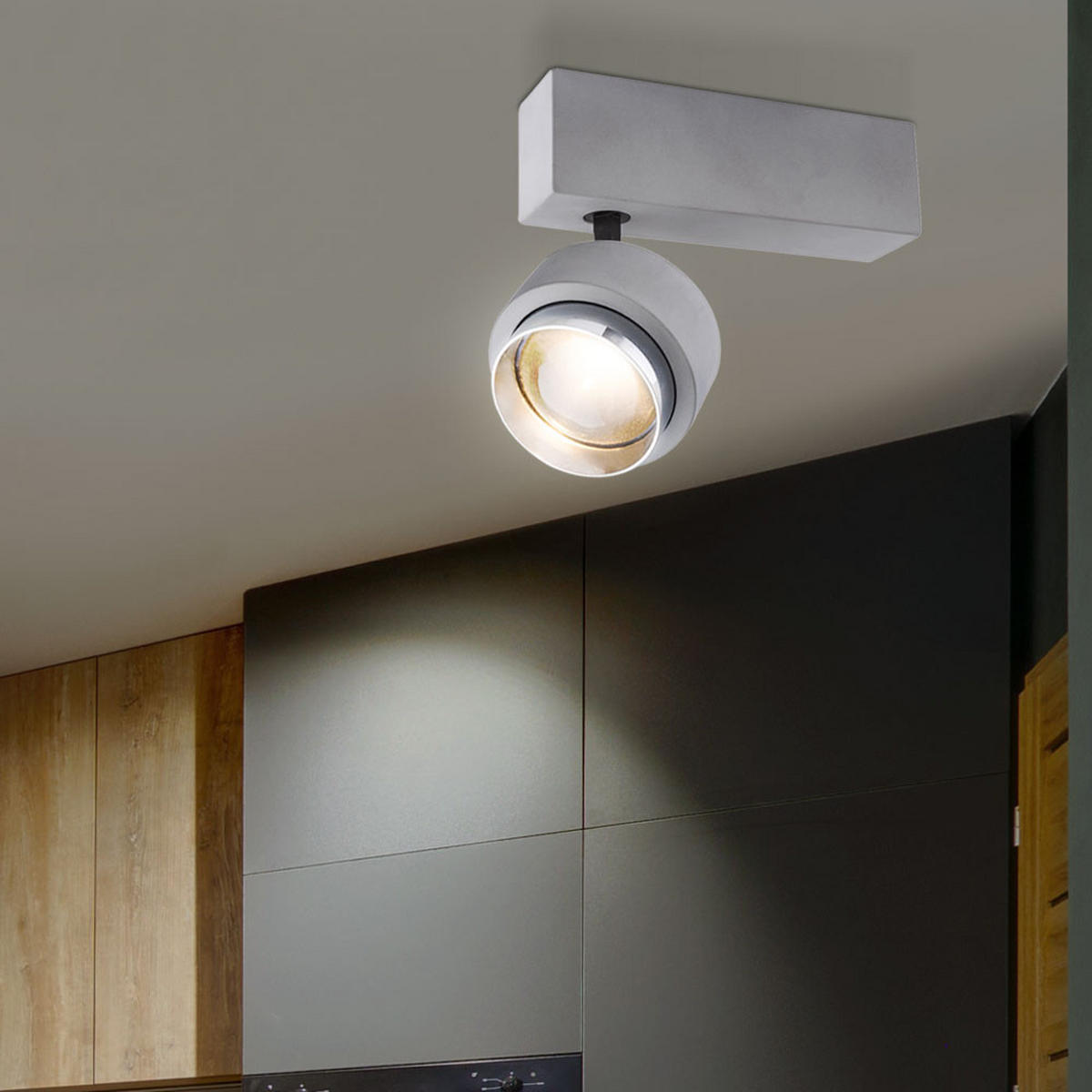 LED DECKENLEUCHTE TIMO Beton Grau - Grau, Metall (19/9.7/15cm) - Globo Lighting