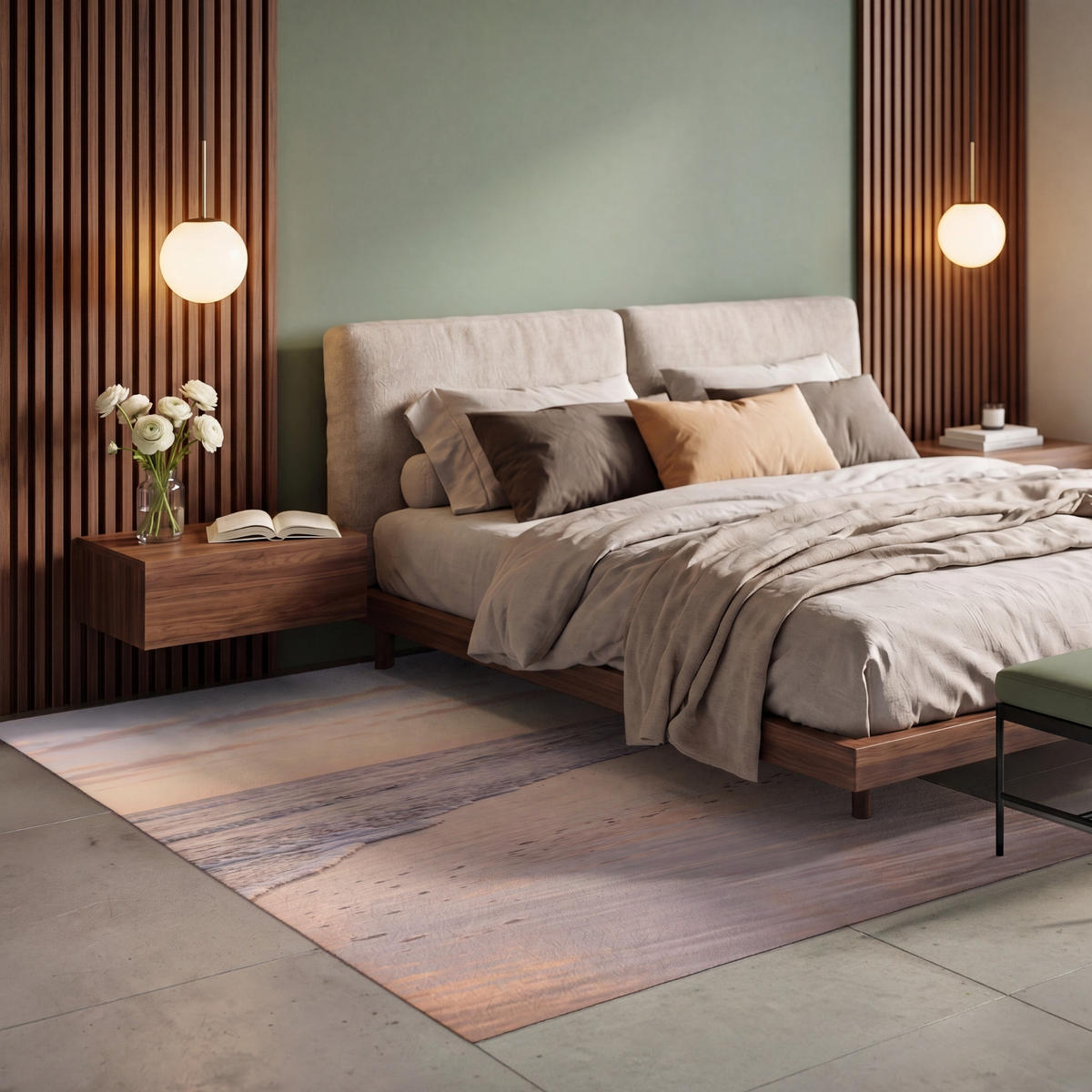 TEPPICH - Strand - Brandung - Wolken - 150x230 cm - Hellrosa, Kunststoff/Textil (150/0.4cm) - OnlyWow