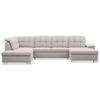 WOHNLANDSCHAFT Jamaal Hellgrau Velours rechtsseitig - Hellgrau/Schwarz, Textil (330/106/212cm) - Selsey