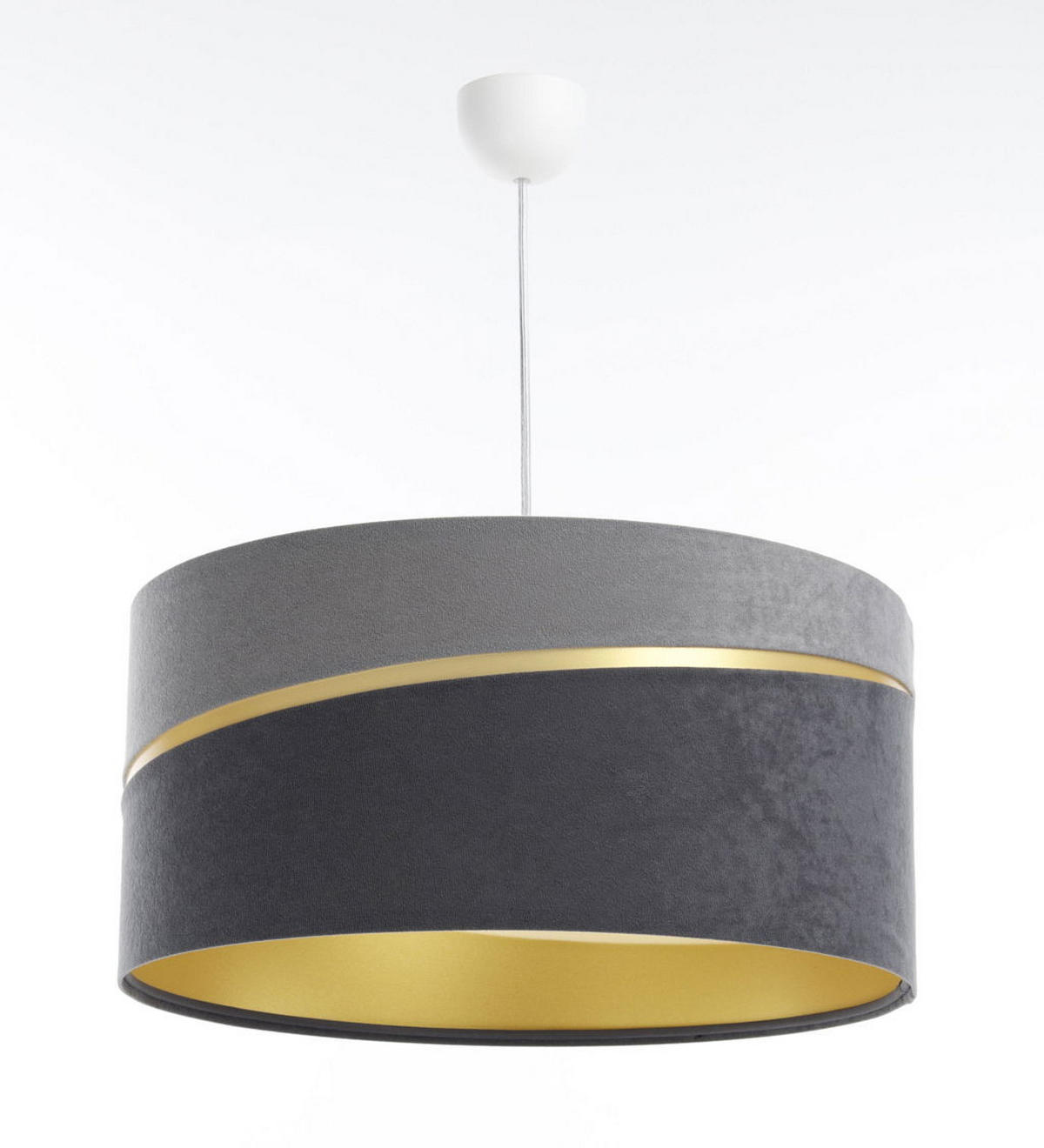 HÄNGELEUCHTE Grau 50/25 cm - Goldfarben/Grau, Kunststoff (50/0.4/25cm) - ONZENO