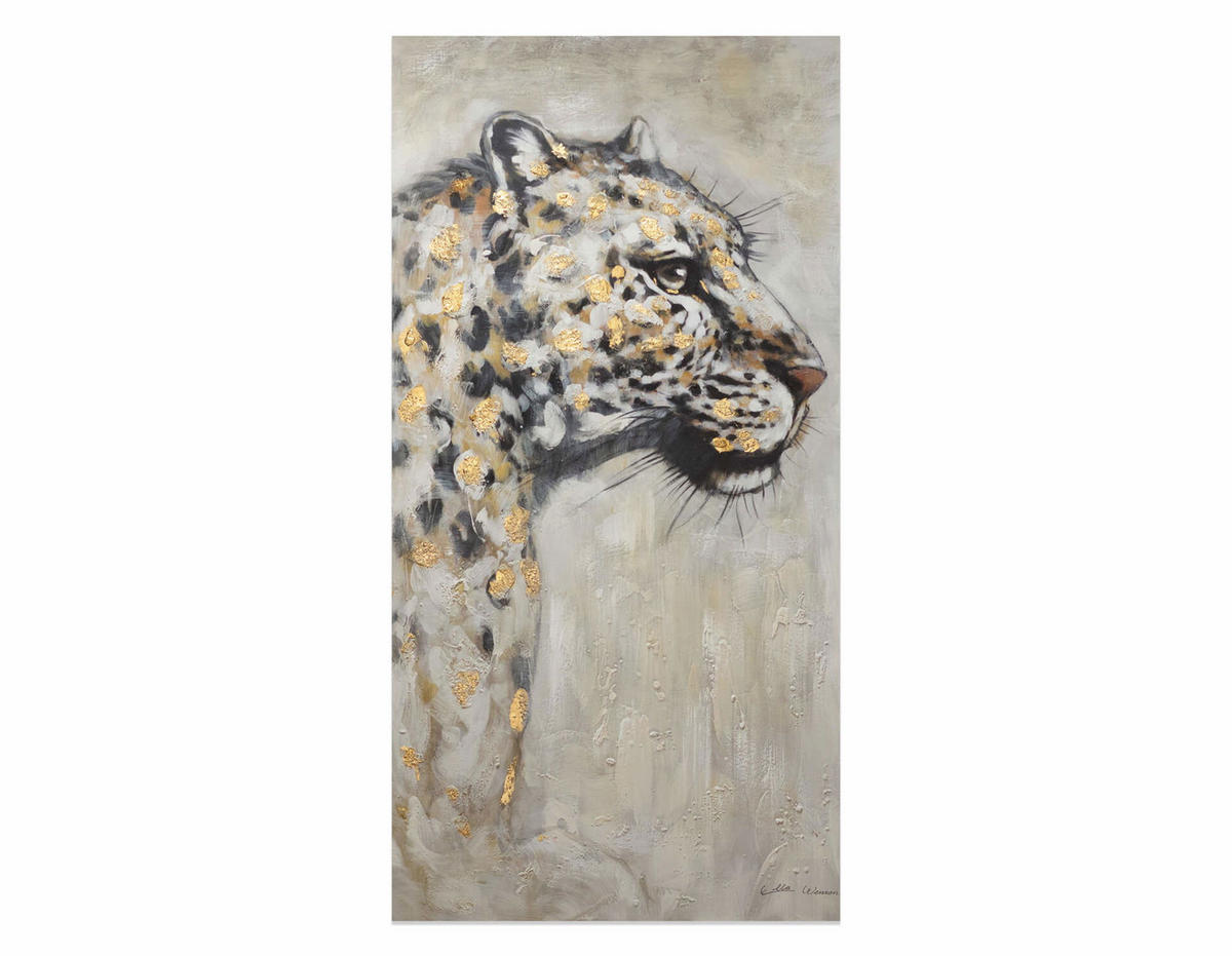 ACRYLBILD HANDGEMALT 62,5/122,5 cm - Schwarz, Holz/Textil (1.7/122.5cm) - KUNSTLOFT