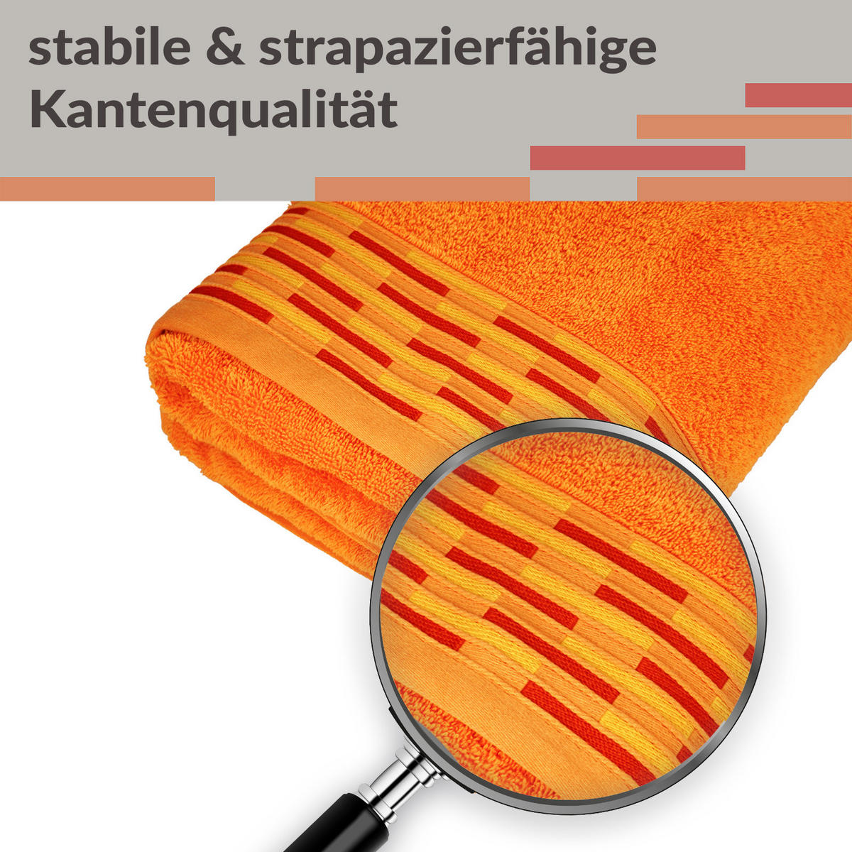 BADETUCH Lugano Orange 100x200 cm - Orange, Textil (100/200cm) - Lashuma