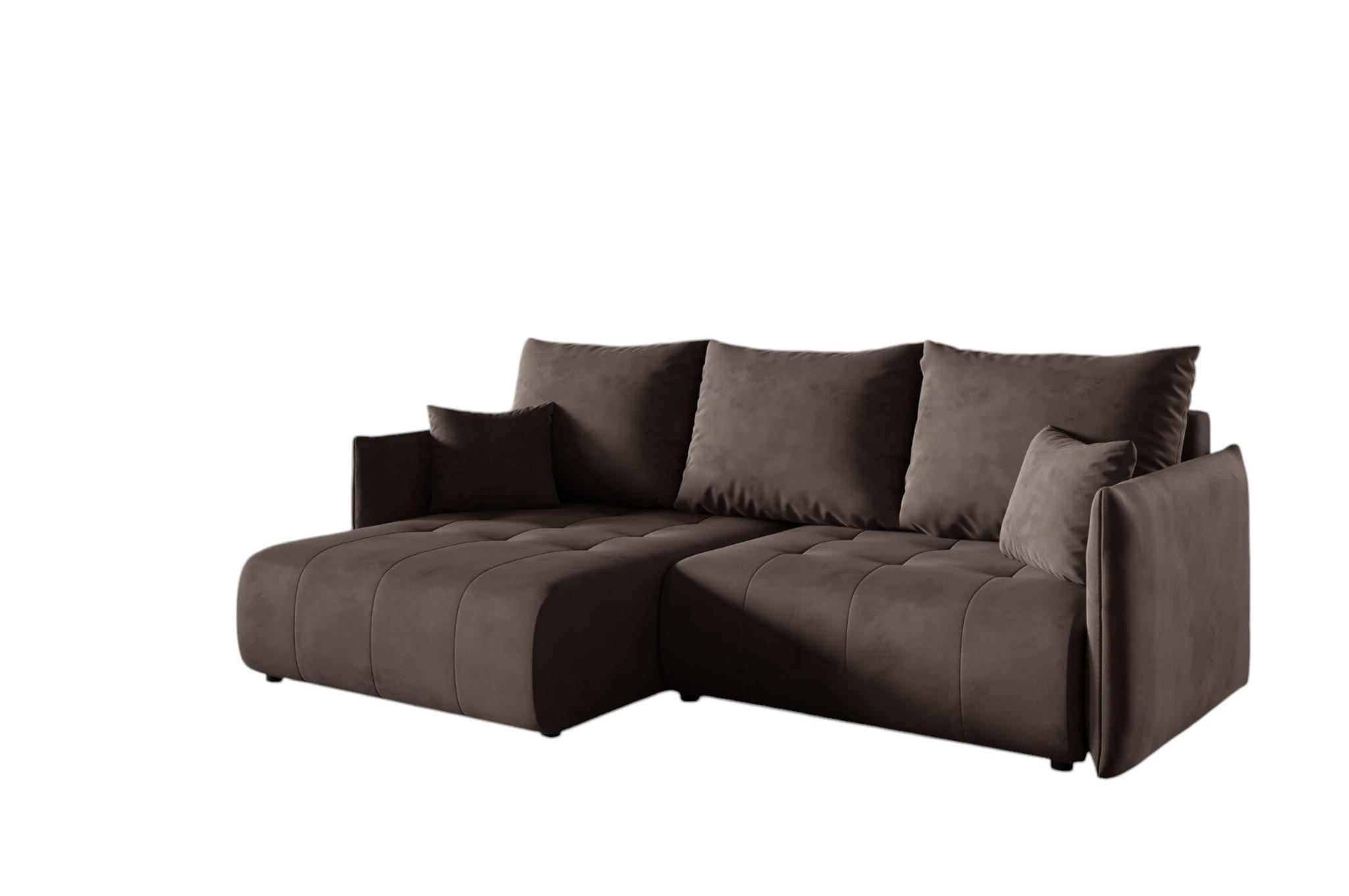 ECKSOFA Canio - Dunkelbraun, Holzwerkstoff/Textil (221/153cm) - Fun Möbel