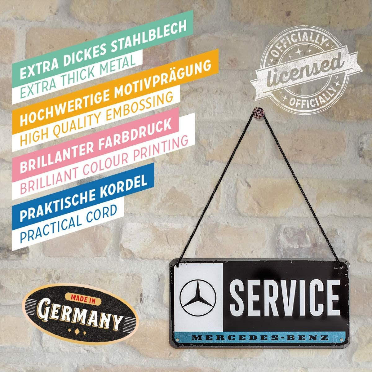 HÄNGESCHILD 10/20 cm Mercedes-Benz Service - Multicolor, Metall (20/10/0.2cm) - Nostalgic-Art