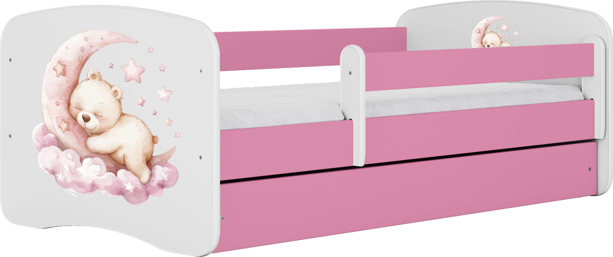 KINDERBETT Emily mit Schublade und Matratze, Rosa 80x180 cm - Roségold/Rosa, Holzwerkstoff (180/80cm) - WFL GROUP