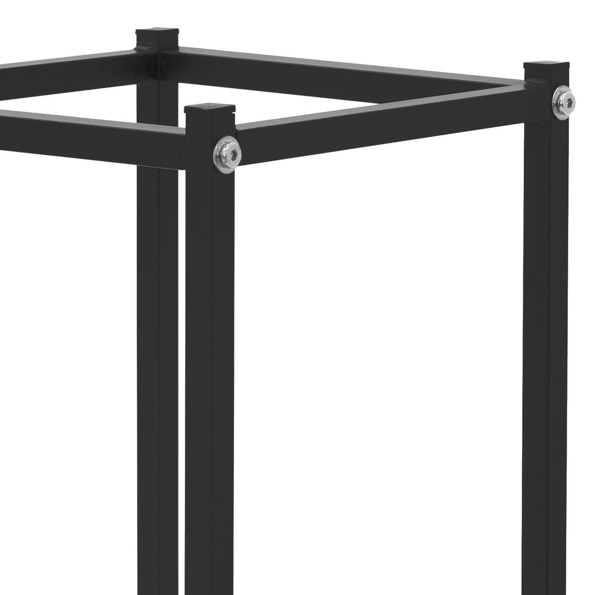 KAMINHOLZREGAL - Schwarz, Metall (33/115/33cm) - ML-DESIGN
