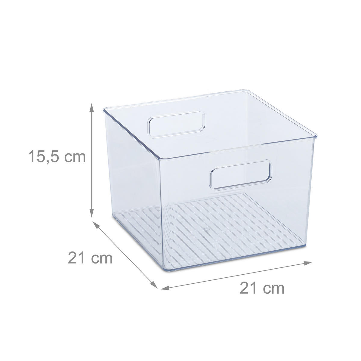 KÜHLSCHRANKORGANIZER - Transparent, Kunststoff (21/15.5/21cm) - Relaxdays