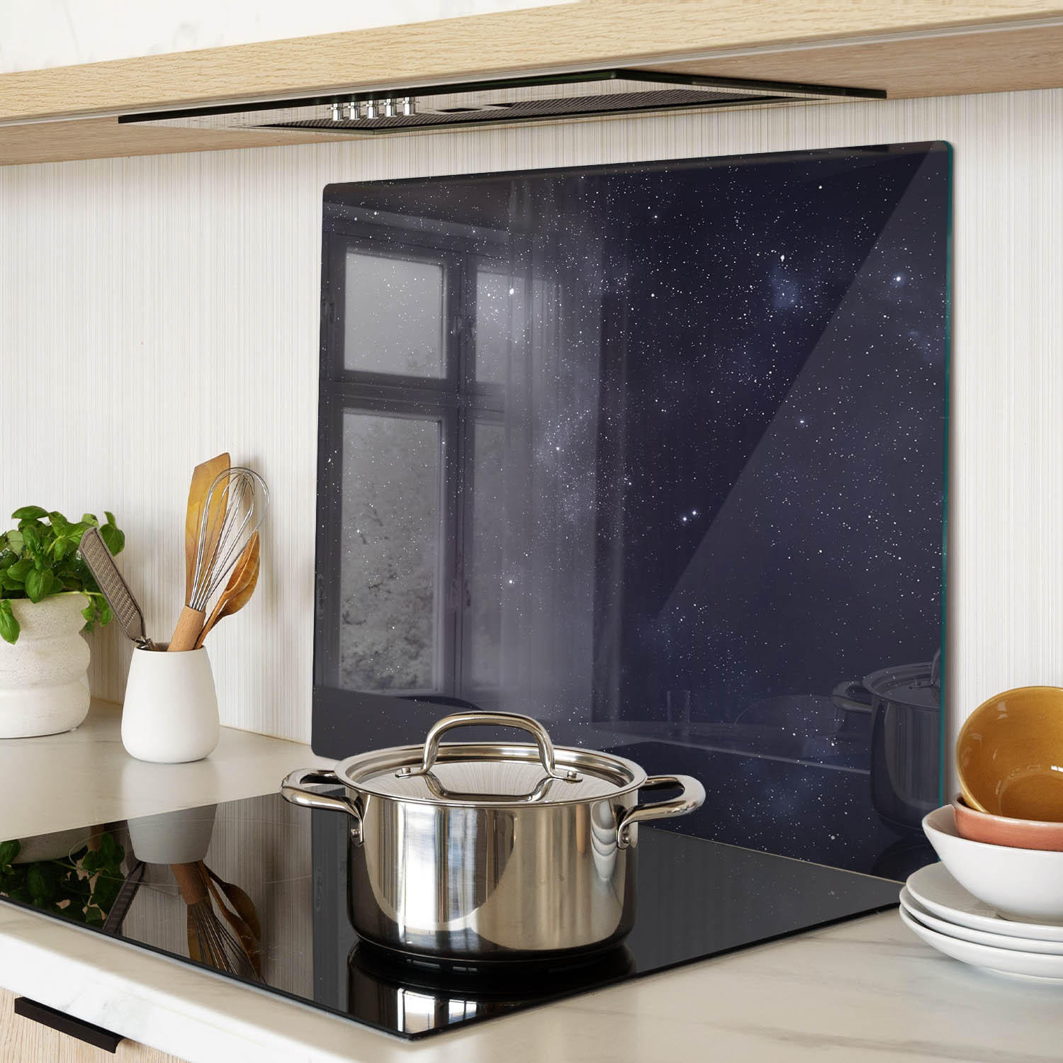 GLASPLATTE 60x52 cm Fiktion - Schwarz, Glas (60/0.4/52cm) - TULUP