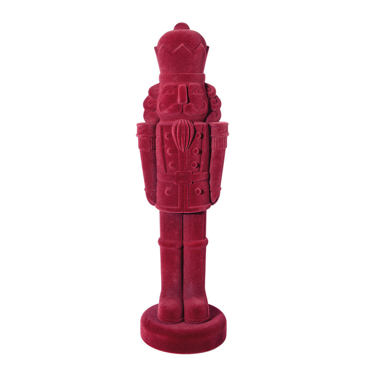 DEKOFIGUR Nussknacker beflockt X-Mas - Rot, Kunststoff (23/81/23cm) - Butlers