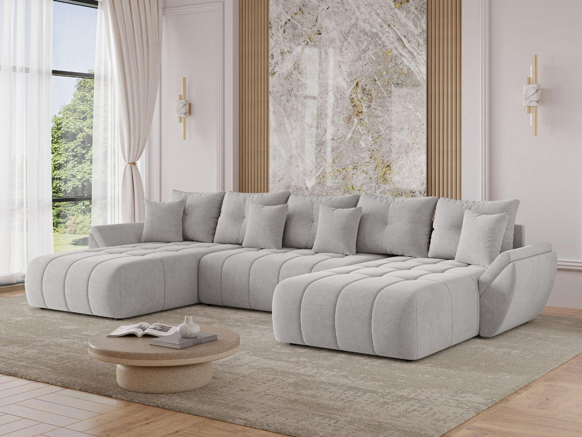 ECKSOFA Decor U Grau - Grau, Holz/Textil (382/192cm) - Graingold