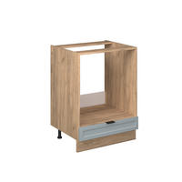 HERDUMBAUSCHRANK Fame-Line Hellblau-grau 60 cm ohne AP - Honigeiche/Eiche Wotan, Holzwerkstoff (60/82/51.6cm) - Vicco