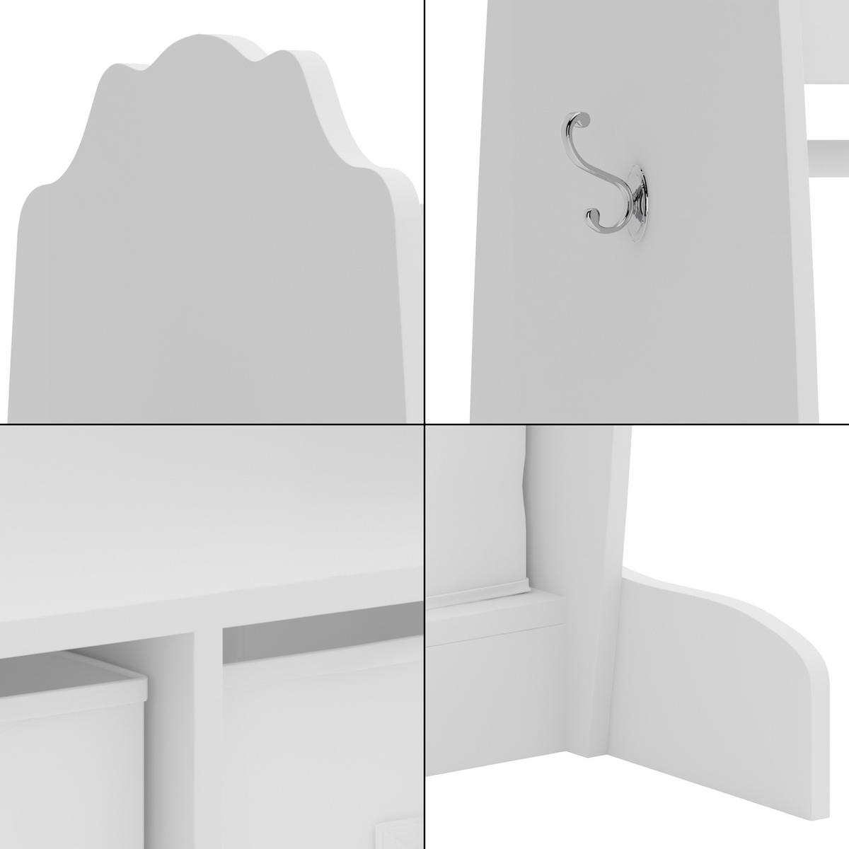 KINDERGARDEROBE Moskenes - Weiß, Holzwerkstoff (95/106.5/61cm) - [en.casa]
