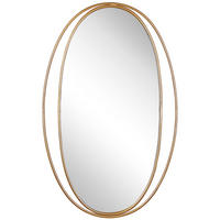 WANDSPIEGEL gold oval 90/55 cm BESSON Besson - Goldfarben, Metall (53/90/3cm) - Beliani