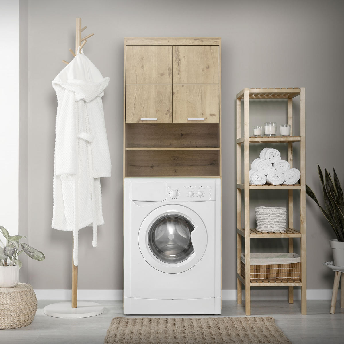 WASCHMASCHINENSCHRANK - Braun, Holzwerkstoff (25/190/63cm) - ML-DESIGN