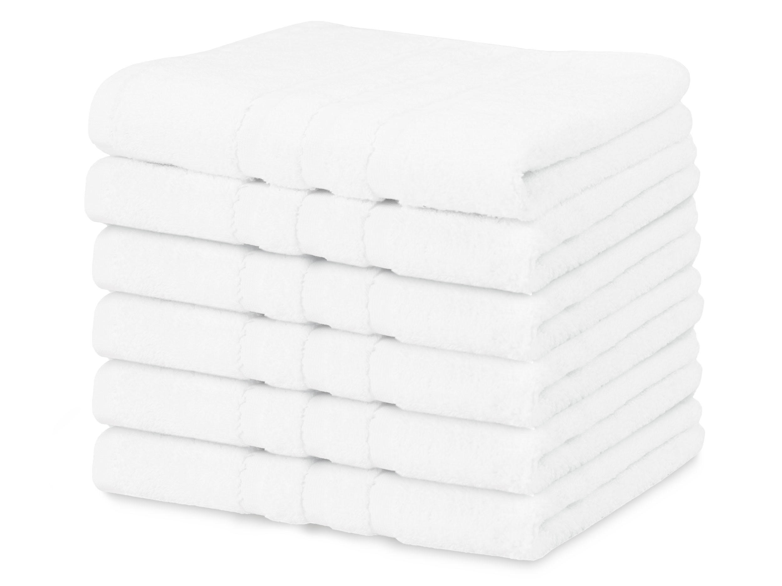 HANDTÜCHER, 6er-Set, 50x70 cm, 100% Baumwolle, Weiß - Weiß, Textil (50/70cm) - Zollner