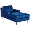 CHAISELONGUE Samtstoff Marineblau/schwarz Gueret - Blau/Schwarz, Textil (120/73/165cm) - Beliani