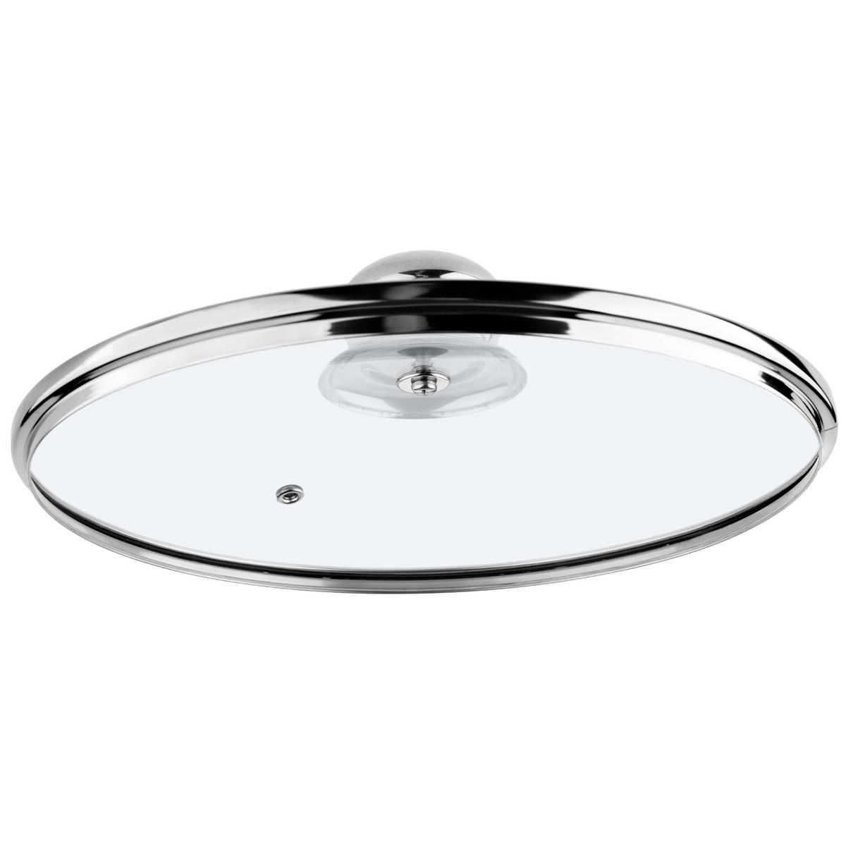 DECKEL mit Metallgriff, 24 cm - Transparent, Glas (24cm) - KADAX