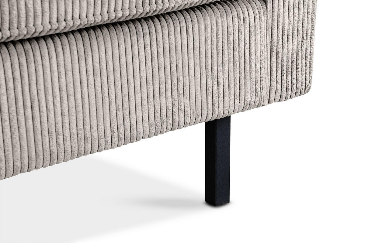 2-SITZER-SOFA INVIA Klassische-Stil mit Armlehnen, Feinkord-Stoff, Creme - Creme/Schwarz, Textil (164/87/98cm) - KONSIMO®