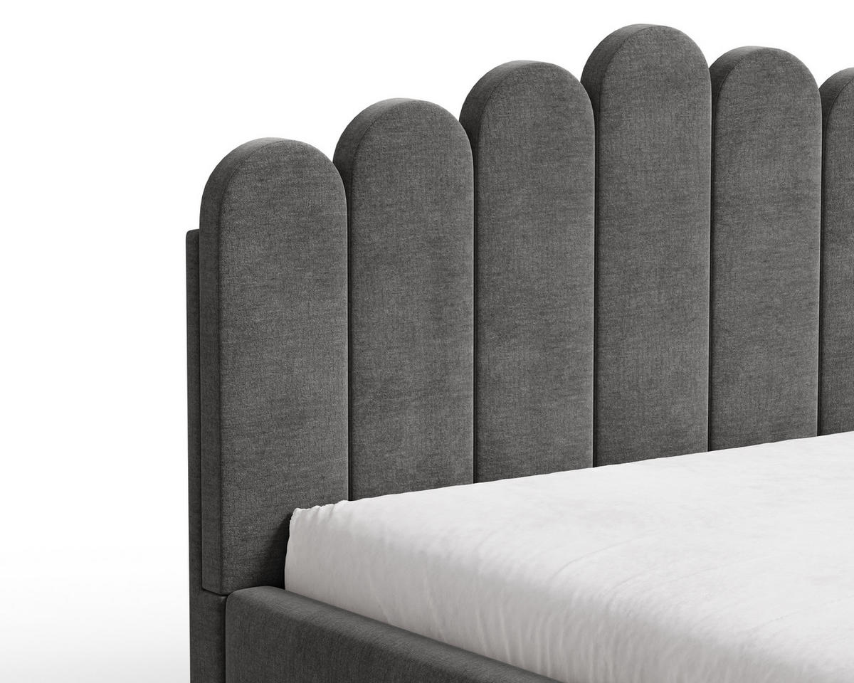 POLSTERBETT 03 140 x 200 cm – Tresor – Bett mit Gasdruckfedern und Stauraum - Dunkelgrau, Holz (140/200cm) - ROYAL24_MARKT