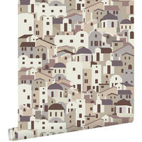 TAPETE Mediterrane Häuser 50 x 900 cm - Beige, Papier (50/900cm) - ESTAhome
