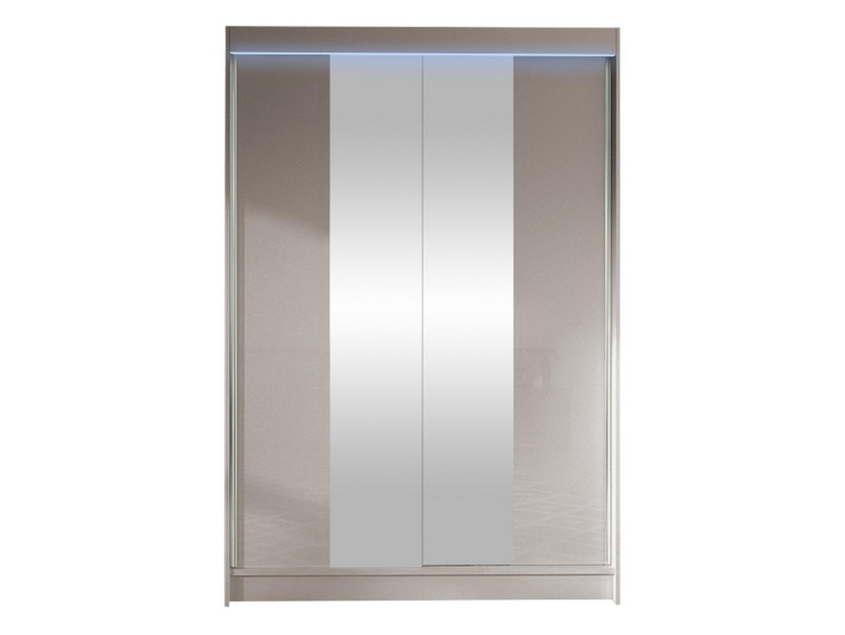 SCHWEBETÜRENSCHRANK Lino II mit RGB LED Beleuchtung - Kaschmir, Holzwerkstoff/Metall (120/200/58cm) - MIRJAN24