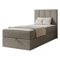 BOXBETT Rebos Single Boucle - H3 - Hellbraun, Holz/Textil (90/200cm) - MIRJAN24