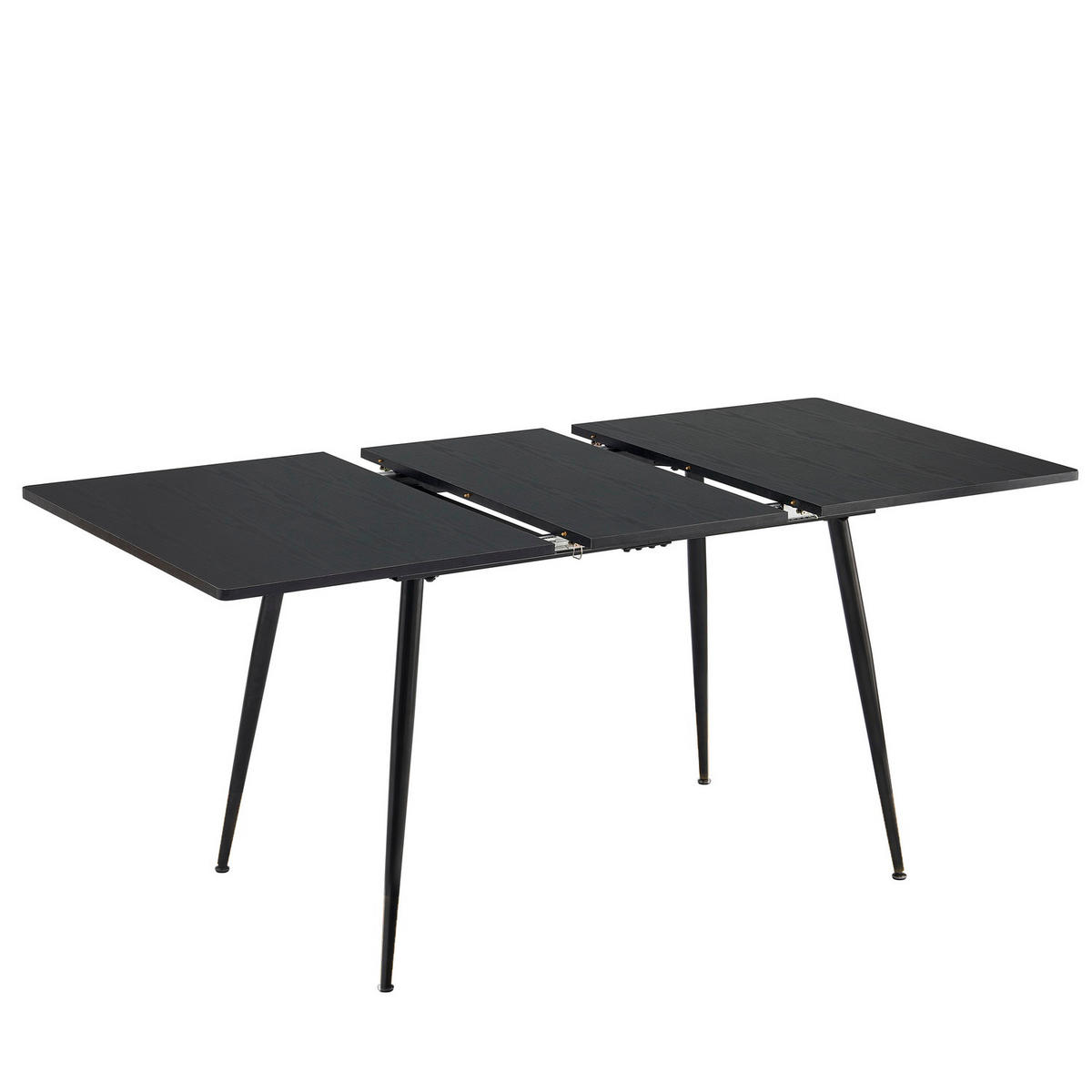 ESSTISCH Rechteckig, schwarz, ausziehbar - Schwarz, Holz/Metall (80/120/75cm) - Urban Meuble