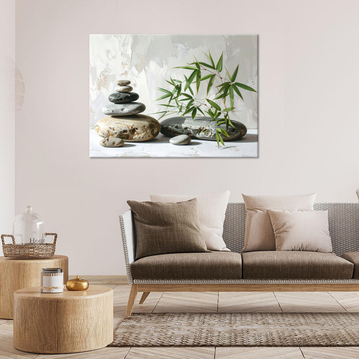 LEINWANDBILD Zen und Orientalisch 100x70cm - Grau, Textil (100/70cm) - Feeby