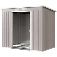 GERÄTESCHUPPEN DE-08136 mit Lüftungsfenstern & Schiebetüren Hellgrau - Hellgrau, Metall (213/172/130cm) - ComfortXL