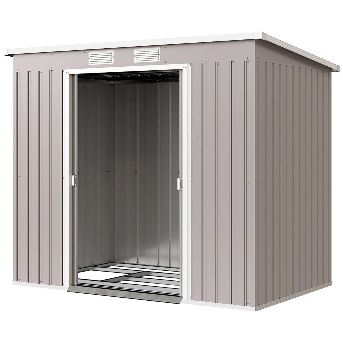 GARTENHAUS Hellgrau 1 Stück - Hellgrau, Kunststoff/Metall (130/172/213cm) - GiPP