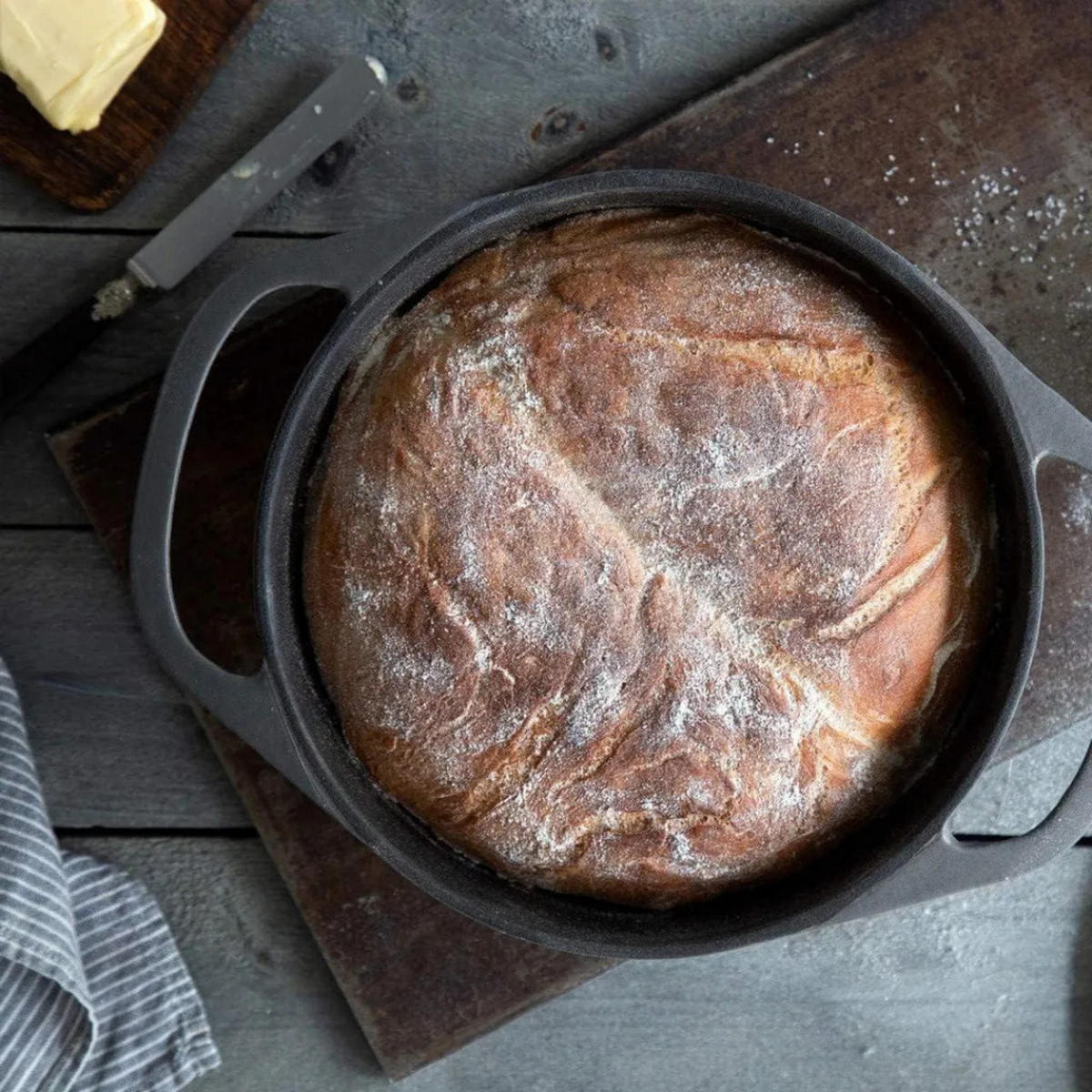 GUSSEISENTOPF Maku 25 cm 5,2 L mit Deckel Induktion - Schwarz, Metall (25cm) - JUNG