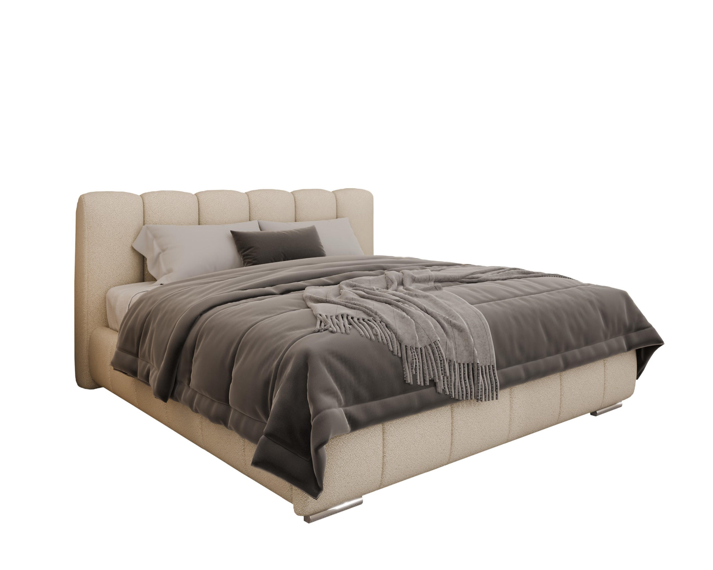 POLSTERBETT Zaira 180x200cm – Elegantes Polsterbett für modernen Wohnstil , ohne matratze, beige - Beige, Holz (180/200cm) - Homesy