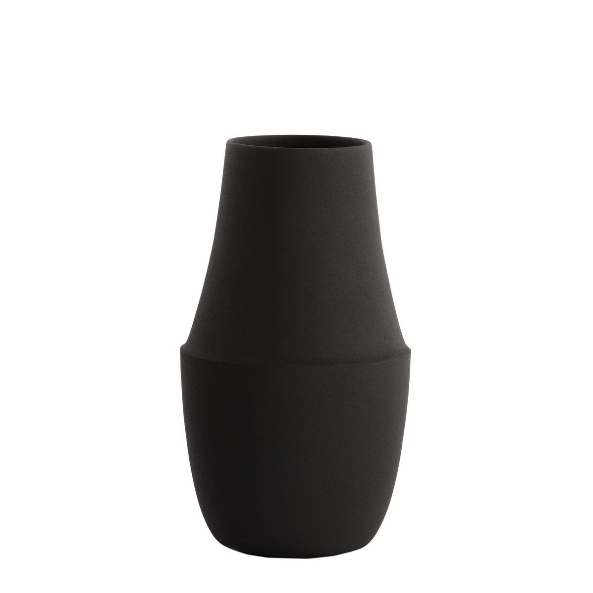 VASE Alen Schwarz 20/20/36.5 cm - Schwarz, Metall (36.5cm) - Luqaza