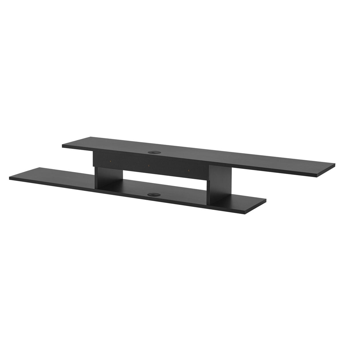 TV-WANDREGAL Støvring - Schwarz, Holzwerkstoff (150/21/25cm) - [en.casa]