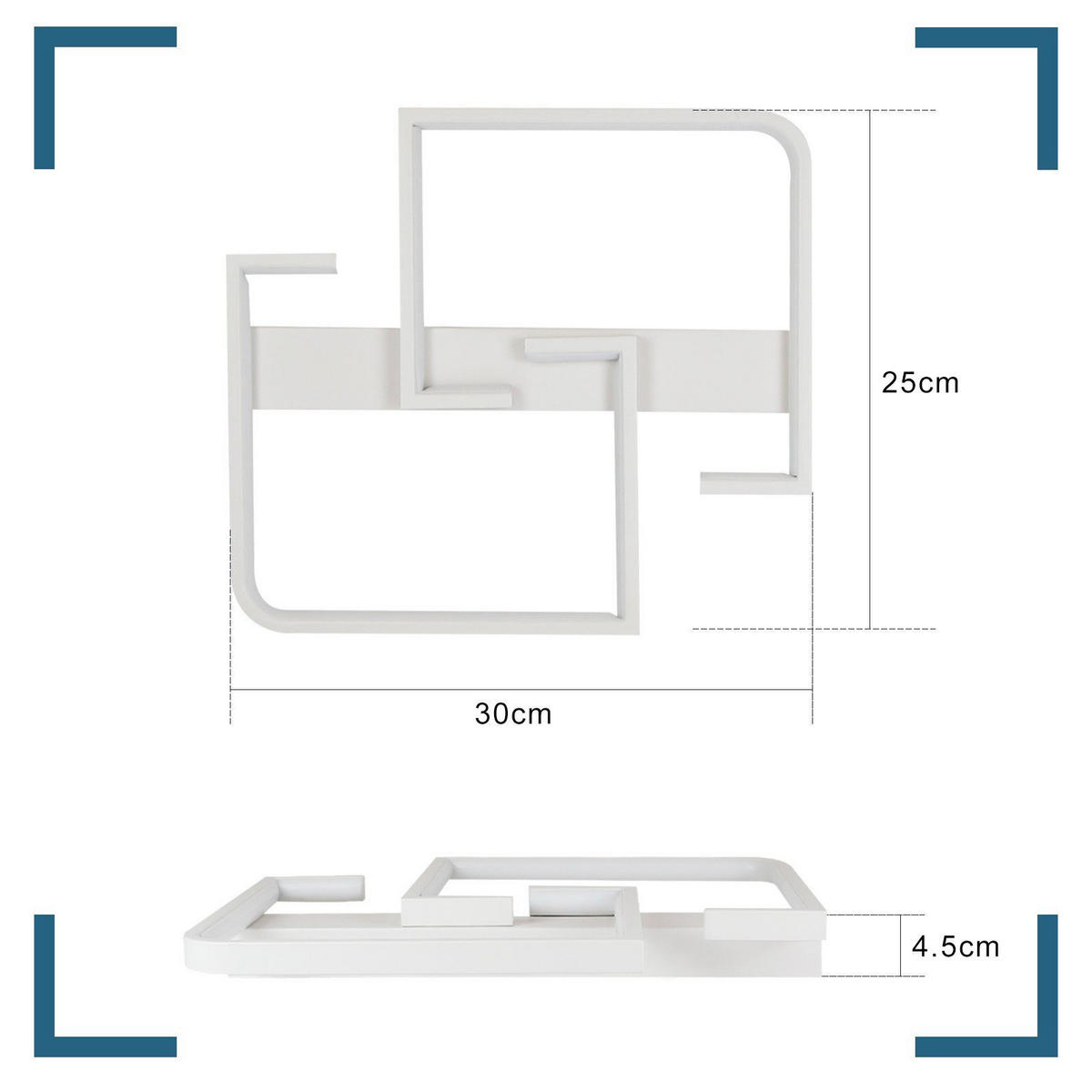 LED-DECKENLEUCHTE Amalfrieda 30/25/5 cm - Weiß, Metall (30/25/5cm) - Nettlife