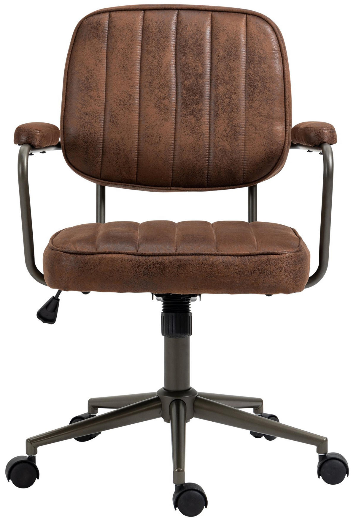 DREHSTUHL Lederlook cognac - Cognac/Schwarz, Textil/Metall (61/88/63cm) - CLP