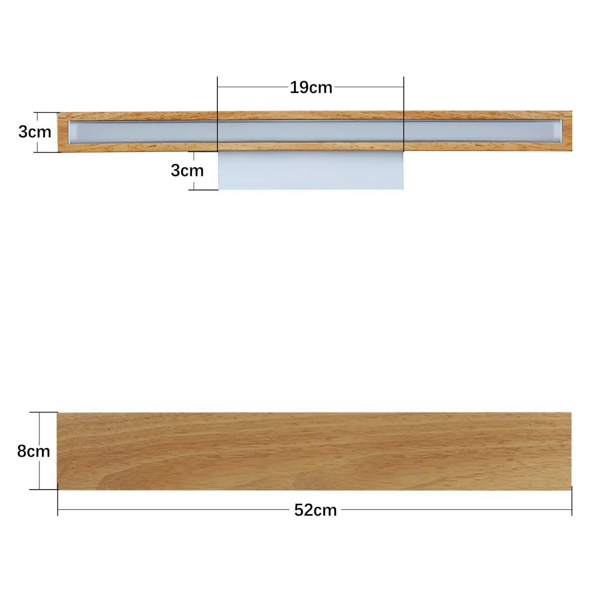 LED-WANDLEUCHTE Radiosity 52/8/6.5 cm - Braun, Holz (8/6.5/52cm) - ZMH