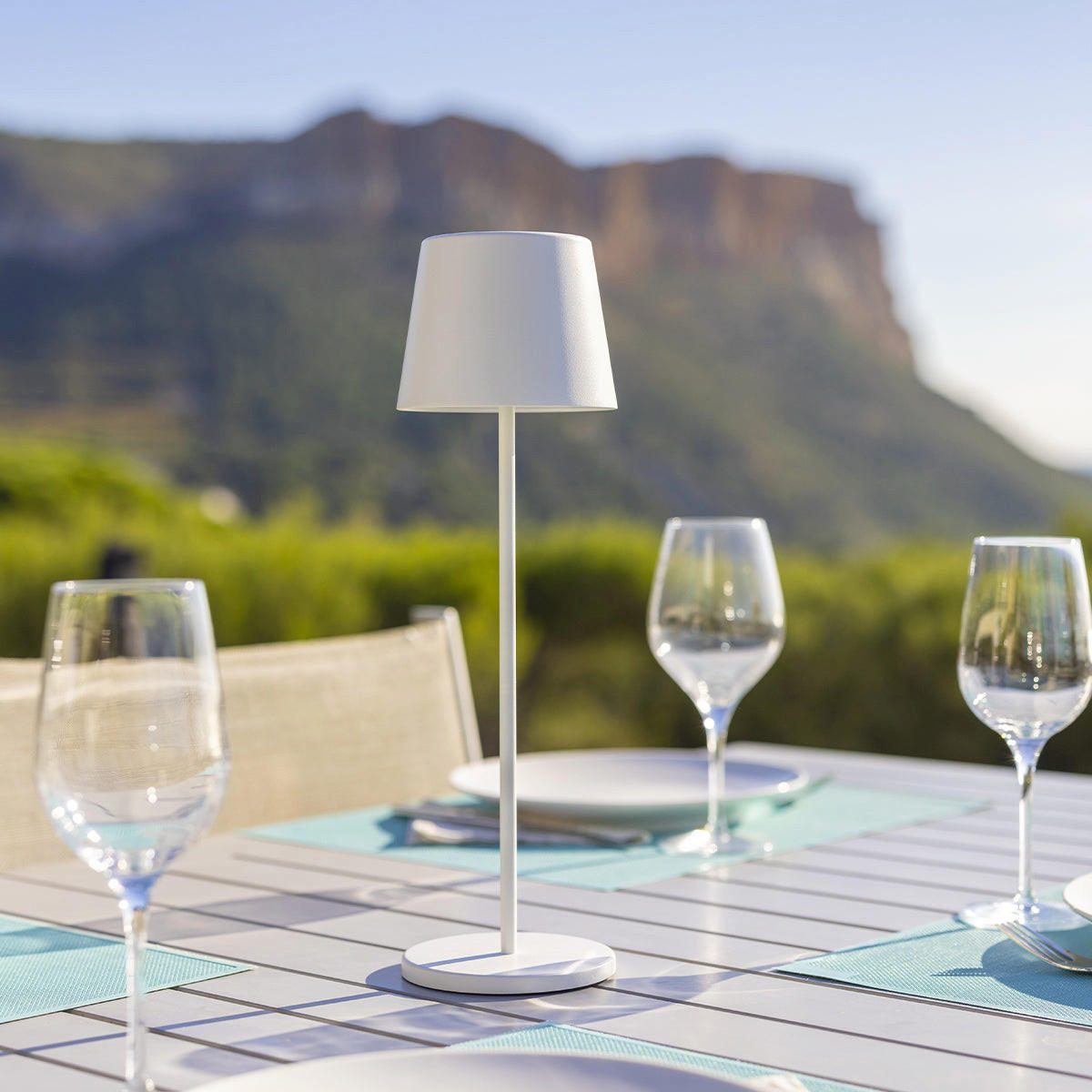 TOUCH-TISCHLAMPE KELLY weiß - Weiß, Metall (11.3/11.3/38cm) - Lumisky