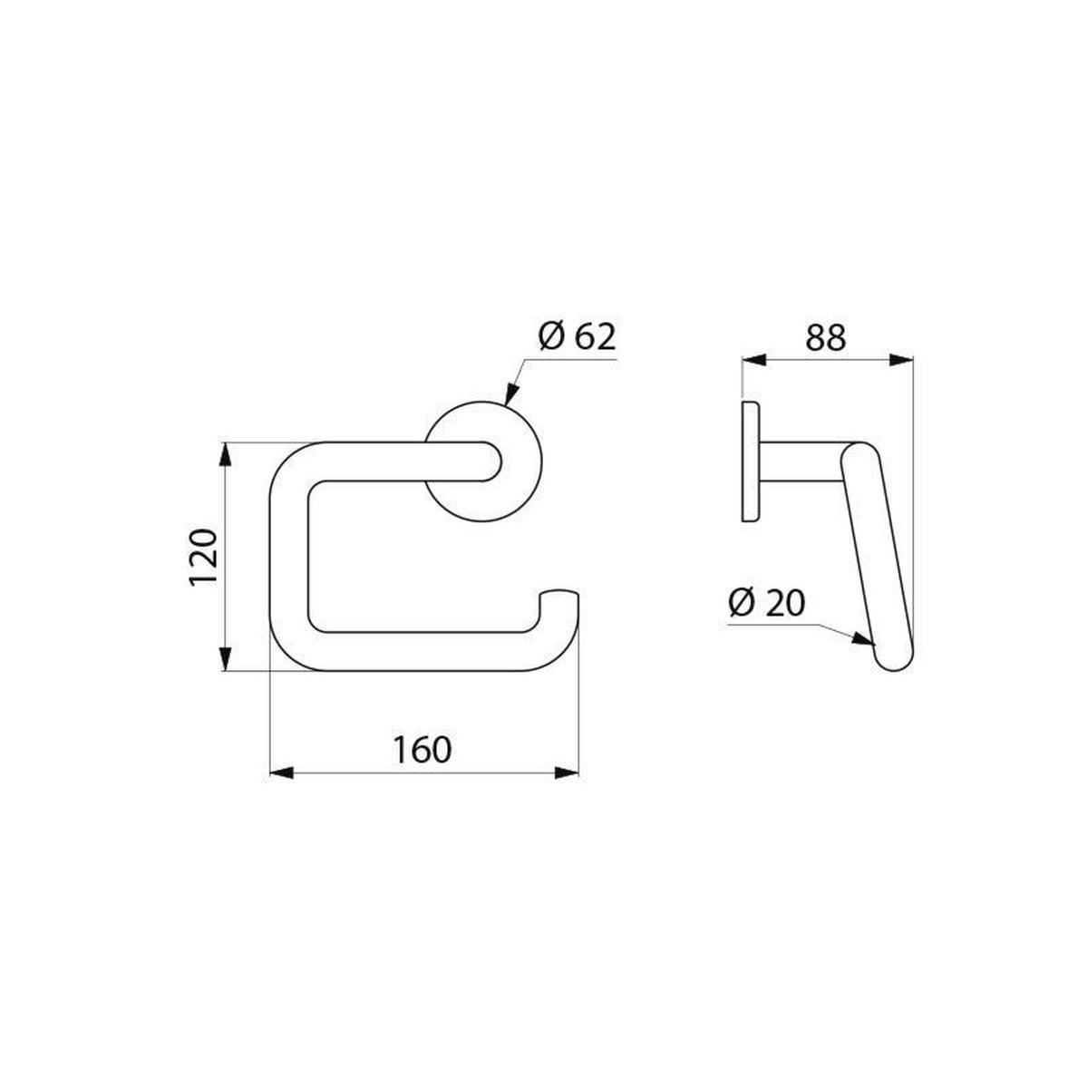 WC-PAPIERHALTER U-Form Nylon weiß - Weiß, Metall (15/8/16cm) - Delabie