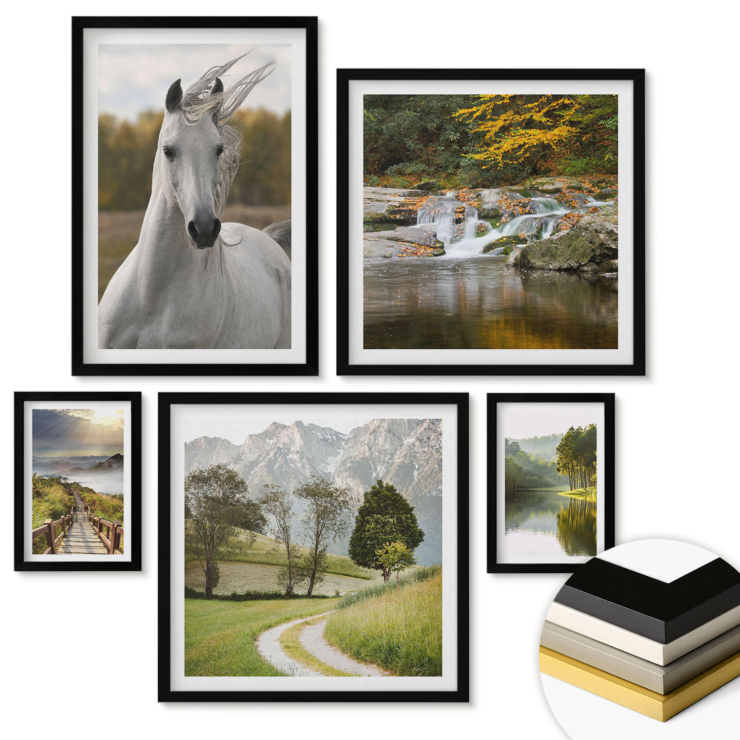 ArtPrintCave Wandbilder Schwarz 40x60 cm