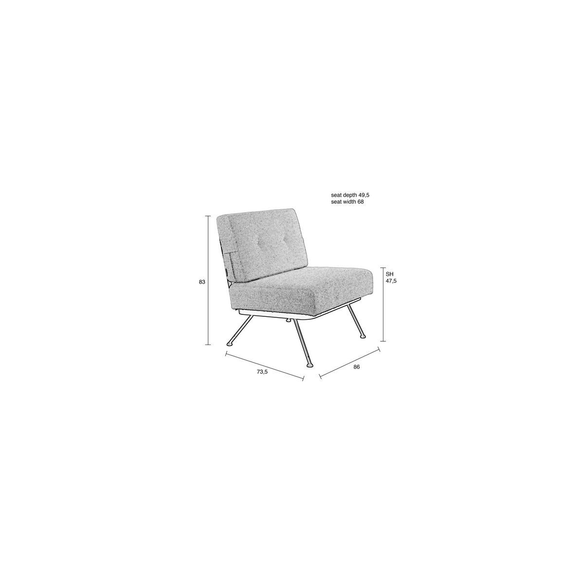 SESSEL Bowie Bouclé Beige - Beige, Textil (68/83/73.5cm) - Zuiver